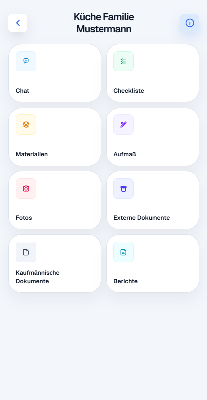 Mobile Projektübersicht von Ordiso Plan