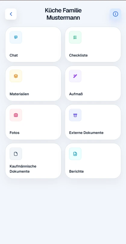 Mobile Projektübersicht von Ordiso Plan