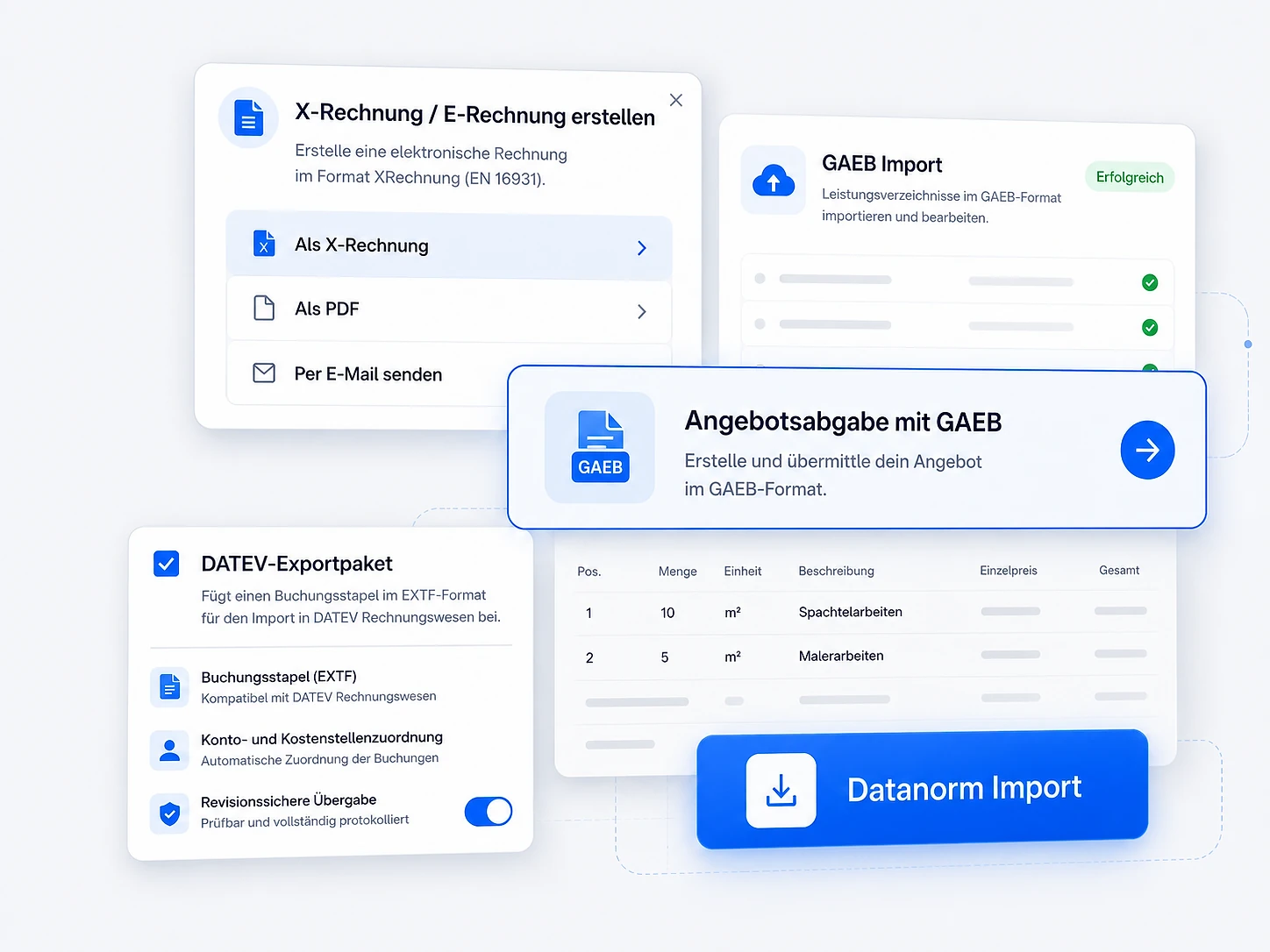 Übersicht wichtiger Schnittstellen und Datenformate in Ordiso Plan